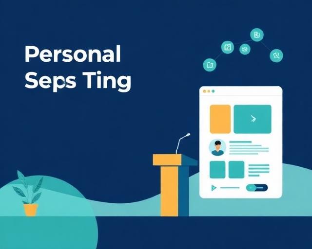Personal branding tips blog post featuring LinkedIn profiles, websites, and networking elements